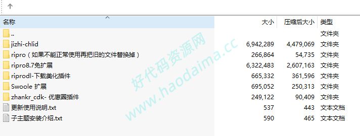 ripro8.7免扩展可用版，含多个子主题包