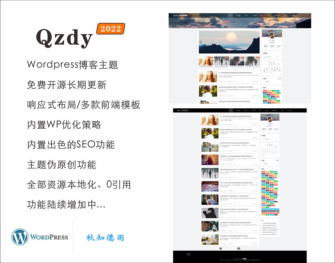 一款简约自适应wordpress博客二次元主题