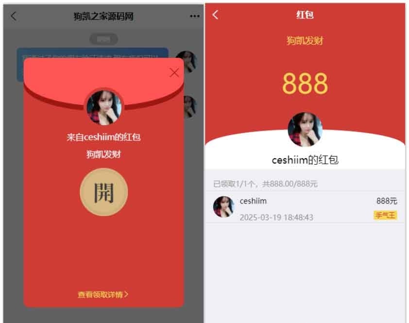 im即时通讯支持红包收发分销功能，带内嵌web页面，已经测试完美运行